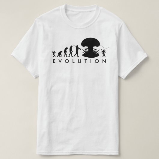 Evolutie van Man & Cockroach Funny Evolution Chart T-shirt (Design voorkant)