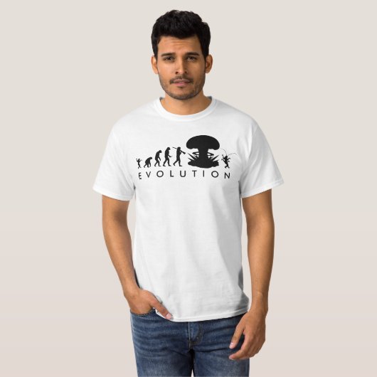 Evolutie van Man & Cockroach Funny Evolution Chart T-shirt (Voorkant volledig)