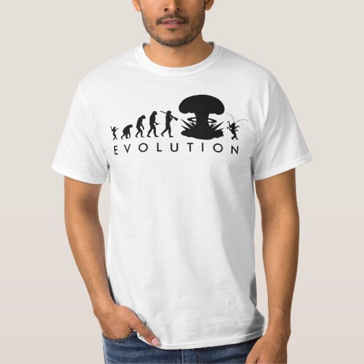 Evolutie van Man & Cockroach Funny Evolution Chart T-shirt (Voorkant)