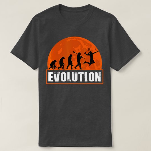 Evolutie van Man Human Badminton Evolution Girl T-shirt (Design voorkant)