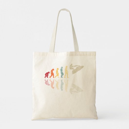Evolutie van man Jetski Surfing used Retro  Tote Bag (Achterkant)