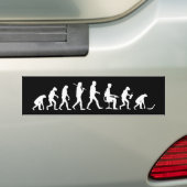 Evolutie van Man Laptop Bumpersticker (Op auto)