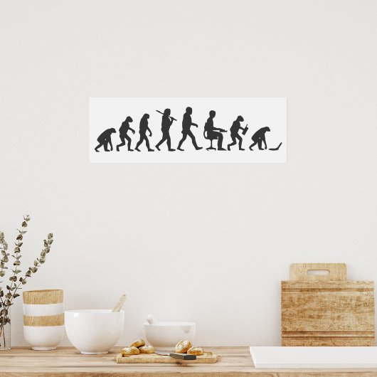 Evolutie van Man Laptop Poster (Keuken)