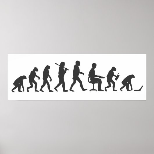 Evolutie van Man Laptop Poster (Voorkant)