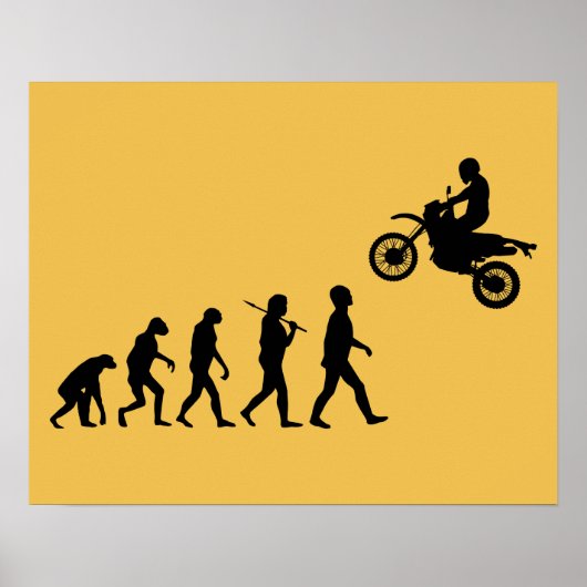 Evolutie van Man Motocross Sprong Poster (Voorkant)