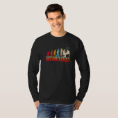 Evolutie van Man retrorstijl pianospeler T-shirt (Voorkant volledig)