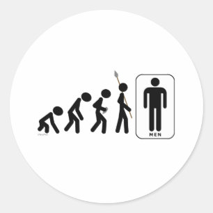 Evolutie van Man Ronde Sticker