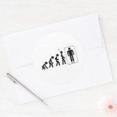 Evolutie van Man Ronde Sticker (Envelop)