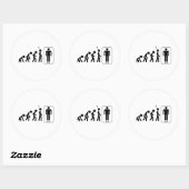 Evolutie van Man Ronde Sticker (Vel)