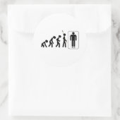 Evolutie van Man Ronde Sticker (Tas)