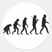 Evolutie van Man Ronde Sticker (Voorkant)