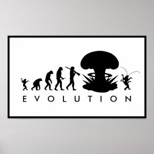 Evolutie van Mens & Kakkerlak Grappige Evolutiekaa Poster