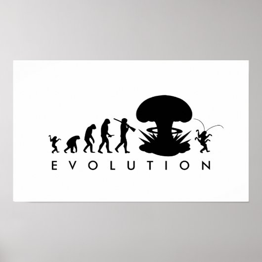 Evolutie van Mens & Kakkerlak Grappige Evolutiekaa Poster (Voorkant)