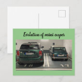 Evolutie van mini cooper briefkaart (Voorkant / Achterkant)