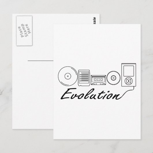 Evolutie van Muziek Briefkaart (Voorkant / Achterkant)