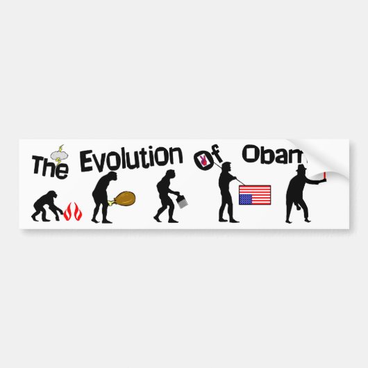 Evolutie van Obama! Bumpersticker (Voorkant)