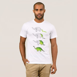 evolutie van olifanten naar dinosaurussen t-shirt
