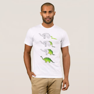 evolutie van olifanten naar dinosaurussen t-shirt