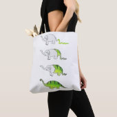 evolutie van olifanten naar dinosaurussen tote bag (Dichtbij)