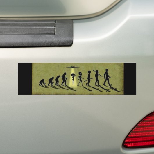 Evolutie van oude Aliens UFO-levensbumper sticker (Op auto)