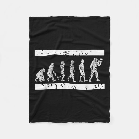 Evolutie van Paintball Player Humor Tactical Game Fleece Deken (Voorkant)