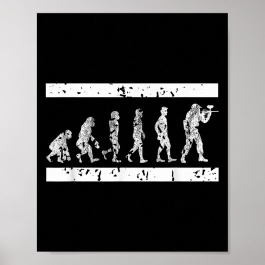 Evolutie van Paintball Player Humor Tactical Game Poster (Voorkant)