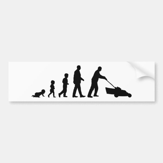 Evolutie van papa - grappige Bumpersticker voor pa (Voorkant)