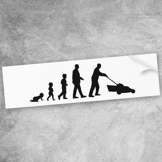 Evolutie van papa - grappige Bumpersticker voor pa