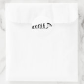 Evolutie van parachuting ronde sticker (Tas)