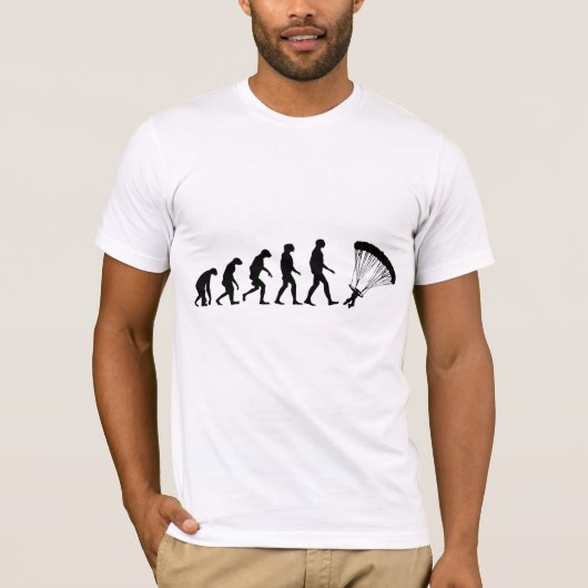 Evolutie van parachuting t-shirt (Voorkant)
