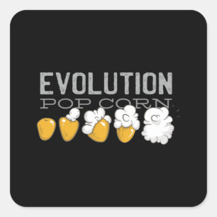Evolutie van pop Corn Vierkante Sticker