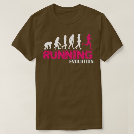 Evolutie van Running Girls Runners cadeau T-shirt (Design voorkant)
