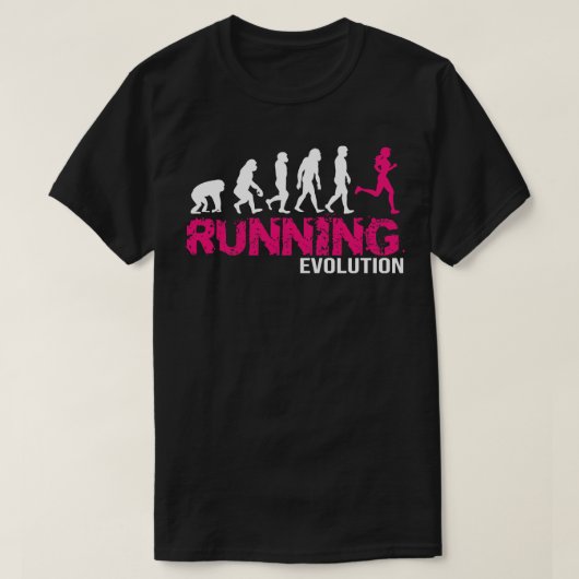 Evolutie van Running Girls Runners cadeau T-shirt (Design voorkant)