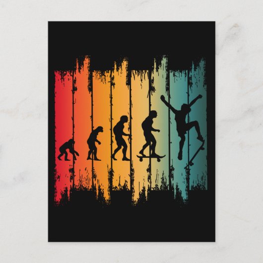 Evolutie Van Skateboarden Skater Briefkaart (Voorkant)