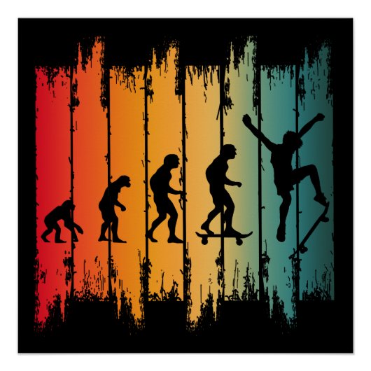 Evolutie Van Skateboarden Skater Perfect Poster (Voorkant)