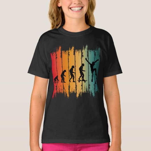 Evolutie Van Skateboarden Skater T-shirt (Voorkant)