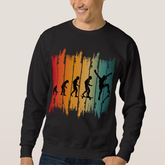 Evolutie Van Skateboarden Skater Trui (Voorkant)