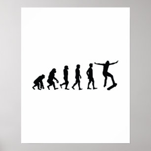Evolutie van Skateboarder Skateboarding Funny Gift Poster