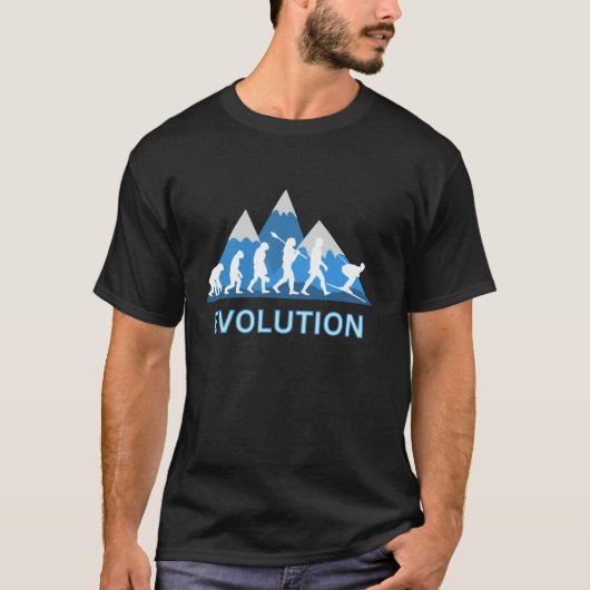 Evolutie van Skiing T-shirt (Voorkant)