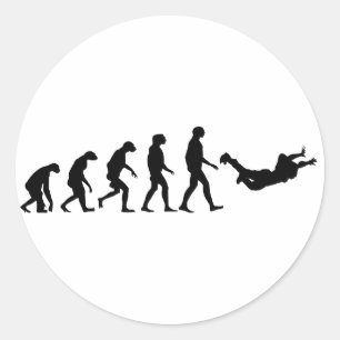 Evolutie van Skydiving Ronde Sticker