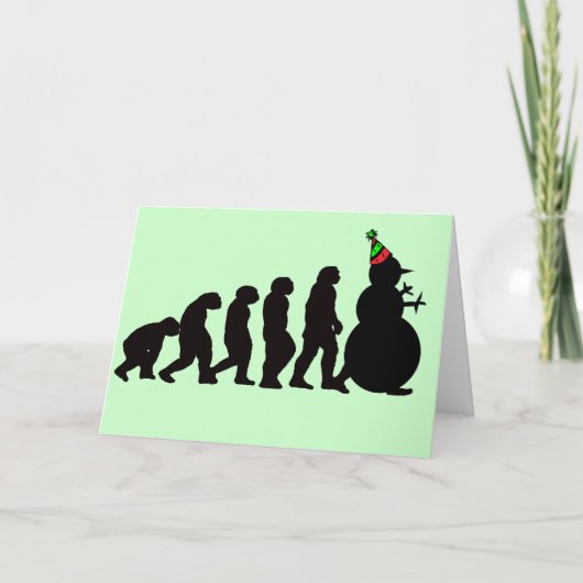 Evolutie van Sneeuwman Feestdagen Kaart (Voorkant)