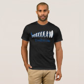 Evolutie van surfen t-shirt (Voorkant volledig)