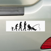 evolutie van vissers bumpersticker (Op auto)