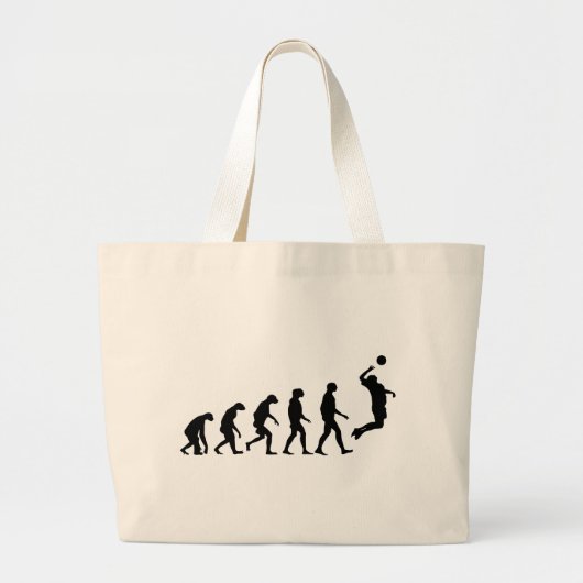 Evolutie van volleybal grote tote bag (Voorkant)