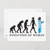 evolutie van vrouwelijke vrouw arts briefkaart (Voorkant / Achterkant)