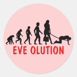 Evolutie van vrouwen ronde sticker