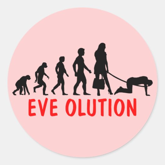 Evolutie van vrouwen ronde sticker (Voorkant)