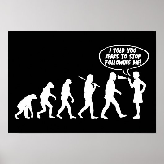 Evolutie van vrouwenpeper spray - Grappig feminist Poster (Voorkant)