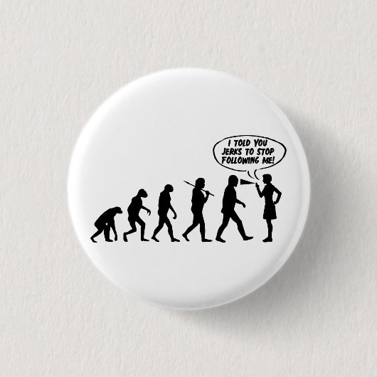 Evolutie van vrouwenpeper spray - Grappig feminist Ronde Button 3,2 Cm (Voorkant)