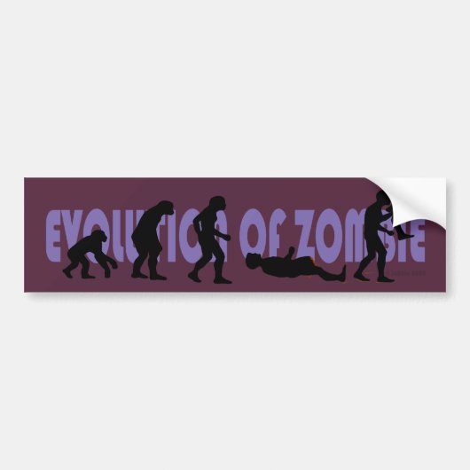 Evolutie van Zombie Bumpersticker (Voorkant)